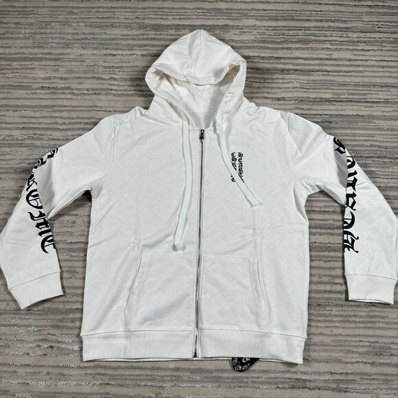 Chrome Hearts White Los Angeles Cross Horseshoe Hoodie Men’s Size Large - Picture 3 of 4